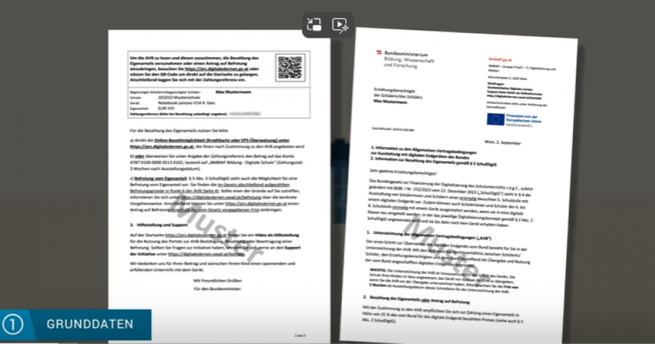Erklärvideo zum PRS-Online-Formular: AVB-Bestätigung, Bezahlung, Befreiung